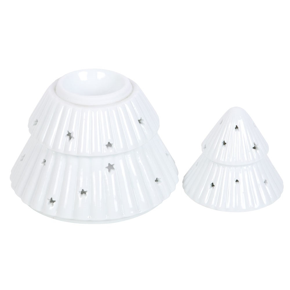 Quemador de aceite de árbol de Navidad blanco